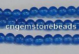 CAG7158 15.5 inches 4mm round blue agate gemstone beads