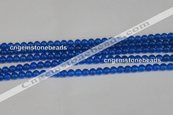 CAG7159 15.5 inches 6mm round blue agate gemstone beads