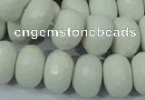 CAG716 15.5 inches 12*18mm faceted rondelle white agate gemstone beads