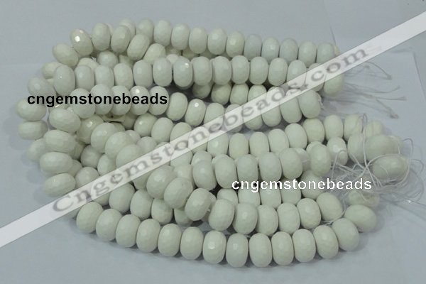 CAG716 15.5 inches 12*18mm faceted rondelle white agate gemstone beads