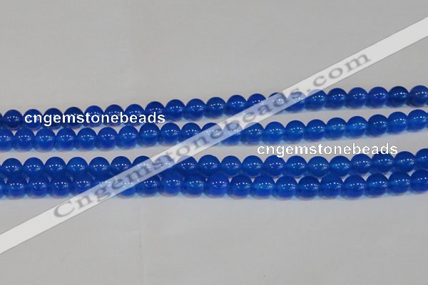 CAG7160 15.5 inches 8mm round blue agate gemstone beads