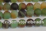 CAG7167 15.5 inches 6mm round matte rainbow agate gemstone beads