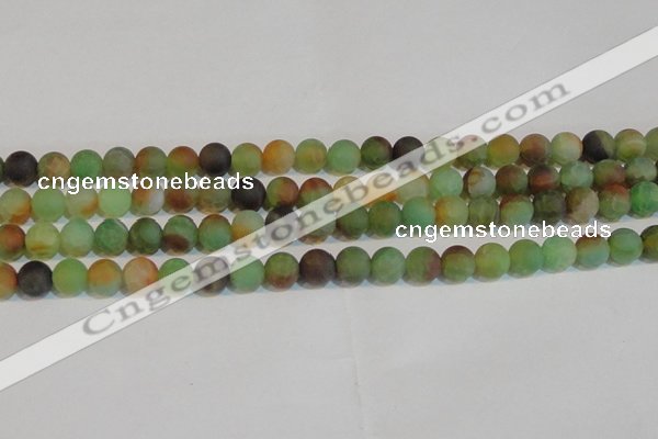 CAG7168 15.5 inches 8mm round matte rainbow agate gemstone beads