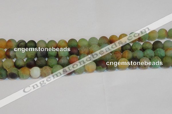 CAG7169 15.5 inches 10mm round matte rainbow agate gemstone beads