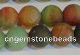 CAG7170 15.5 inches 12mm round matte rainbow agate gemstone beads