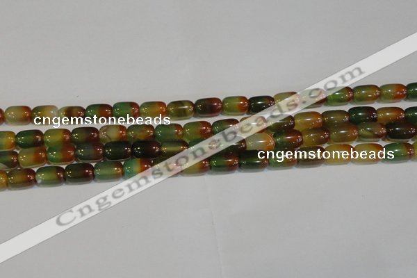 CAG7175 15.5 inches 8*12mm drum rainbow agate gemstone beads