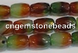 CAG7178 15.5 inches 8*12mm faceted drum rainbow agate gemstone beads