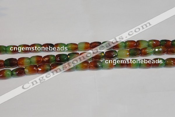 CAG7178 15.5 inches 8*12mm faceted drum rainbow agate gemstone beads