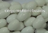 CAG718 15.5 inches 10*15mm rice white agate gemstone beads wholesale