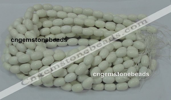 CAG718 15.5 inches 10*15mm rice white agate gemstone beads wholesale