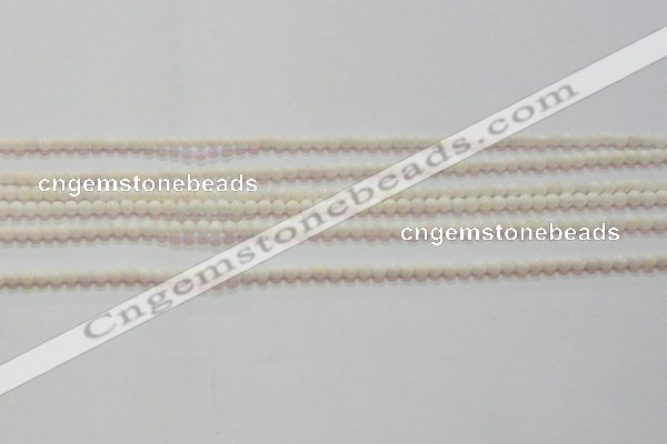 CAG7181 15.5 inches 3mm round white agate gemstone beads