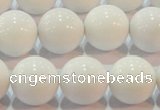 CAG7182 15.5 inches 14mm round white agate gemstone beads