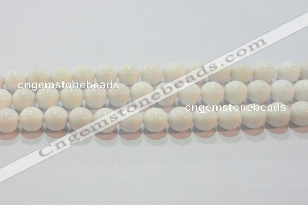 CAG7182 15.5 inches 14mm round white agate gemstone beads