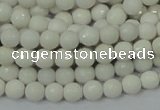 CAG7185 15.5 inches 3mm faceted round white agate gemstone beads