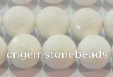 CAG7186 15.5 inches 16mm faceted round white agate gemstone beads