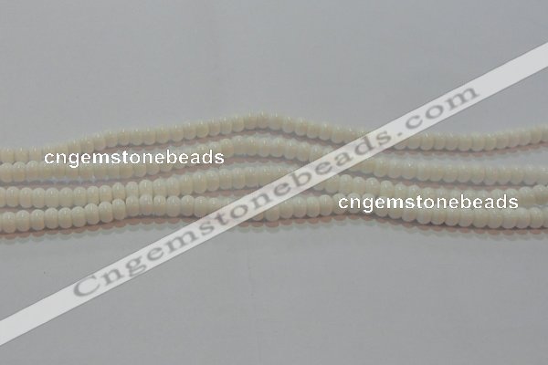 CAG7190 15.5 inches 4*6mm rondelle white agate gemstone beads