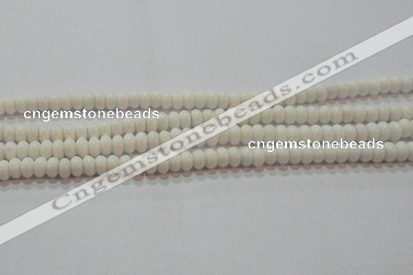 CAG7191 15.5 inches 5*8mm rondelle white agate gemstone beads