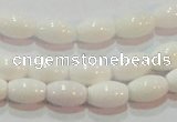 CAG7200 15.5 inches 5*8mm rice white agate gemstone beads