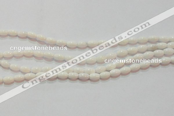 CAG7200 15.5 inches 5*8mm rice white agate gemstone beads