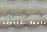 CAG7202 15.5 inches 8*12mm rice white agate gemstone beads