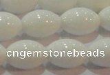CAG7204 15.5 inches 12*16mm rice white agate gemstone beads