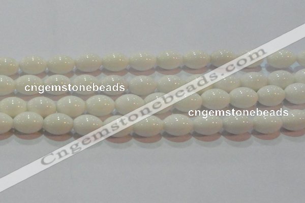 CAG7204 15.5 inches 12*16mm rice white agate gemstone beads