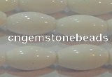 CAG7205 15.5 inches 8*16mm rice white agate gemstone beads