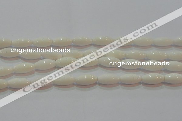 CAG7205 15.5 inches 8*16mm rice white agate gemstone beads