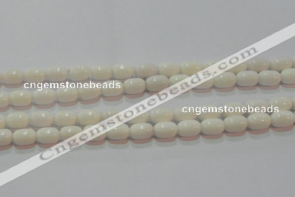 CAG7210 15.5 inches 8*12mm drum white agate gemstone beads