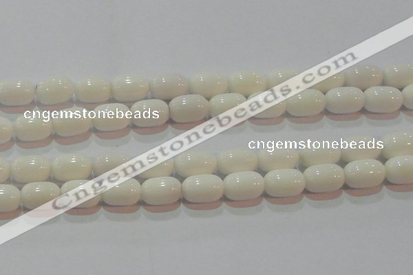 CAG7212 15.5 inches 10*14mm drum white agate gemstone beads