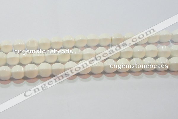 CAG7214 15.5 inches 12*12mm pumpkin white agate gemstone beads