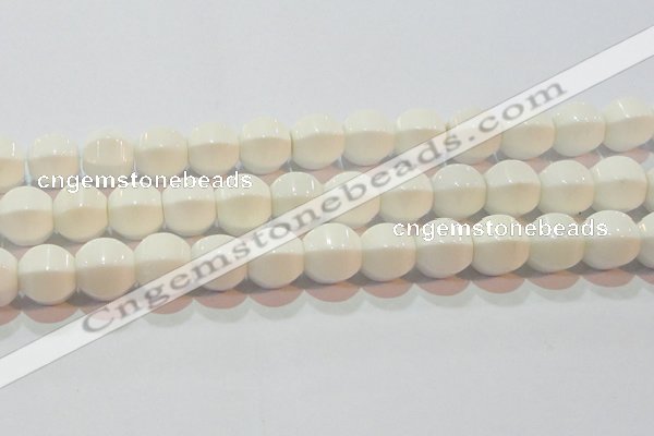 CAG7215 15.5 inches 14*14mm pumpkin white agate gemstone beads