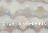 CAG7217 15.5 inches 10*10mm flower white agate gemstone beads