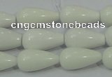 CAG722 15.5 inches 10*20mm teardrop white agate gemstone beads