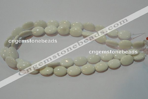 CAG7240 15.5 inches 10*14mm oval white agate gemstone beads