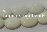 CAG7242 15.5 inches 15*20mm oval white agate gemstone beads