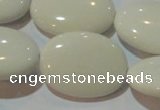 CAG7243 15.5 inches 22*30mm oval white agate gemstone beads