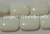 CAG7246 15.5 inches 12*16mm rectangle white agate gemstone beads