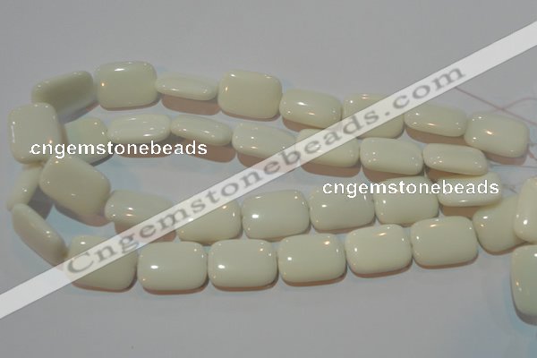 CAG7246 15.5 inches 12*16mm rectangle white agate gemstone beads