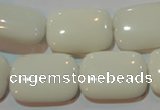 CAG7247 15.5 inches 13*18mm rectangle white agate gemstone beads