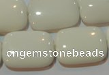 CAG7249 15.5 inches 22*30mm rectangle white agate gemstone beads