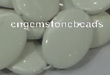 CAG725 15.5 inches 20*30mm oval white agate gemstone beads wholesale