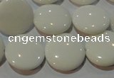 CAG7251 15.5 inches 10mm flat round white agate gemstone beads