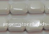 CAG7261 15.5 inches 13*18mm rectangle white agate gemstone beads