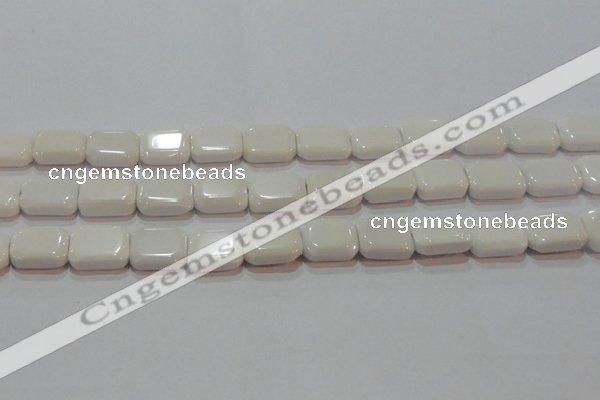 CAG7261 15.5 inches 13*18mm rectangle white agate gemstone beads