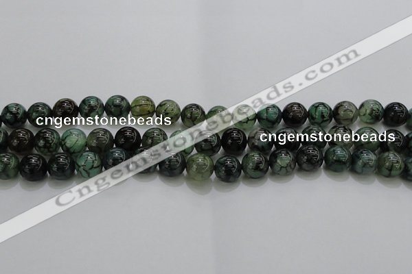 CAG7324 15.5 inches 12mm round dragon veins agate beads wholesale