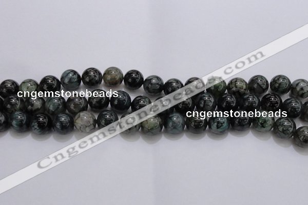 CAG7325 15.5 inches 14mm round dragon veins agate beads wholesale