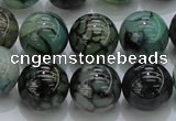 CAG7326 15.5 inches 16mm round dragon veins agate beads wholesale