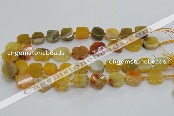 CAG7350 15.5 inches 14*15mm - 16*18mm octagonal dragon veins agate beads