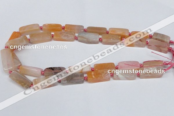 CAG7373 15.5 inches 8*20mm - 10*25mm cuboid dragon veins agate beads